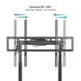 TOOQ FSM02-B Soporte de suelo eléctrico con ruedas para TV de 55 a 100 pulgadas, hasta 120 kg, ajuste de altura motorizado con mando a distancia